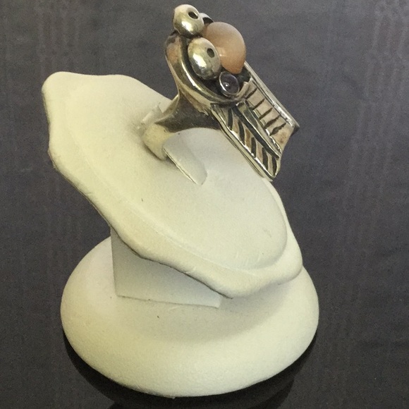 Vtg..925RingSize7.5W/OvalPinkMnstn & AmethystStone - Picture 4 of 7